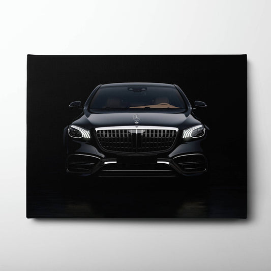 Mercedes Benz Wall Art – Black Luxury Sedan Canvas Print  Cars