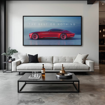 Red Mercedes-Maybach Vision 6 Concept Coupe Wall Art Canvas Print Cars