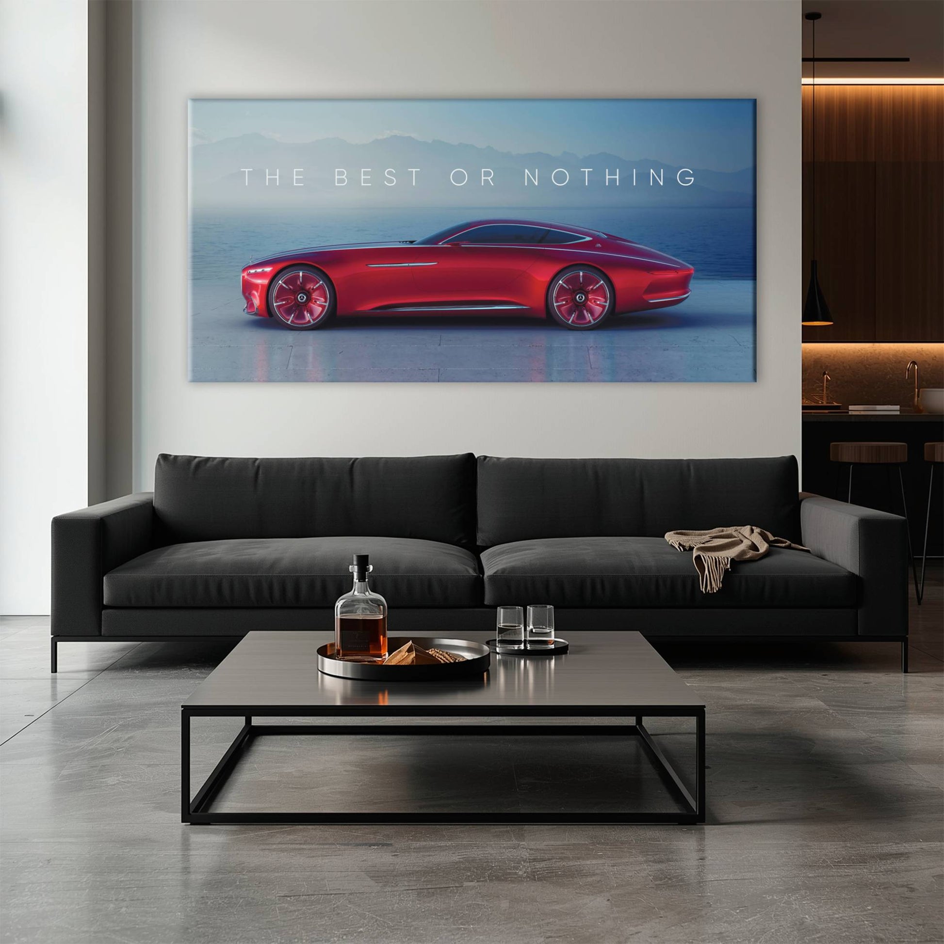 Red Mercedes-Maybach Vision 6 Concept Coupe Wall Art Canvas Print Cars