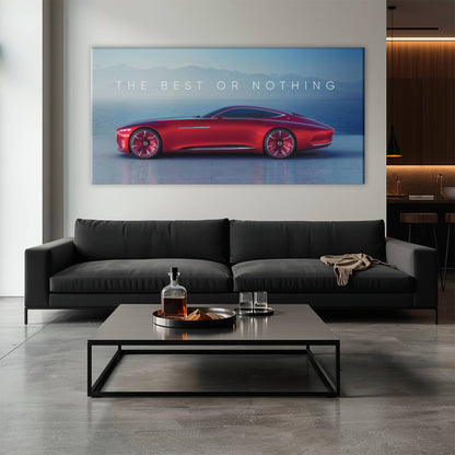 Red Mercedes-Maybach Vision 6 Concept Coupe Wall Art Canvas Print Cars
