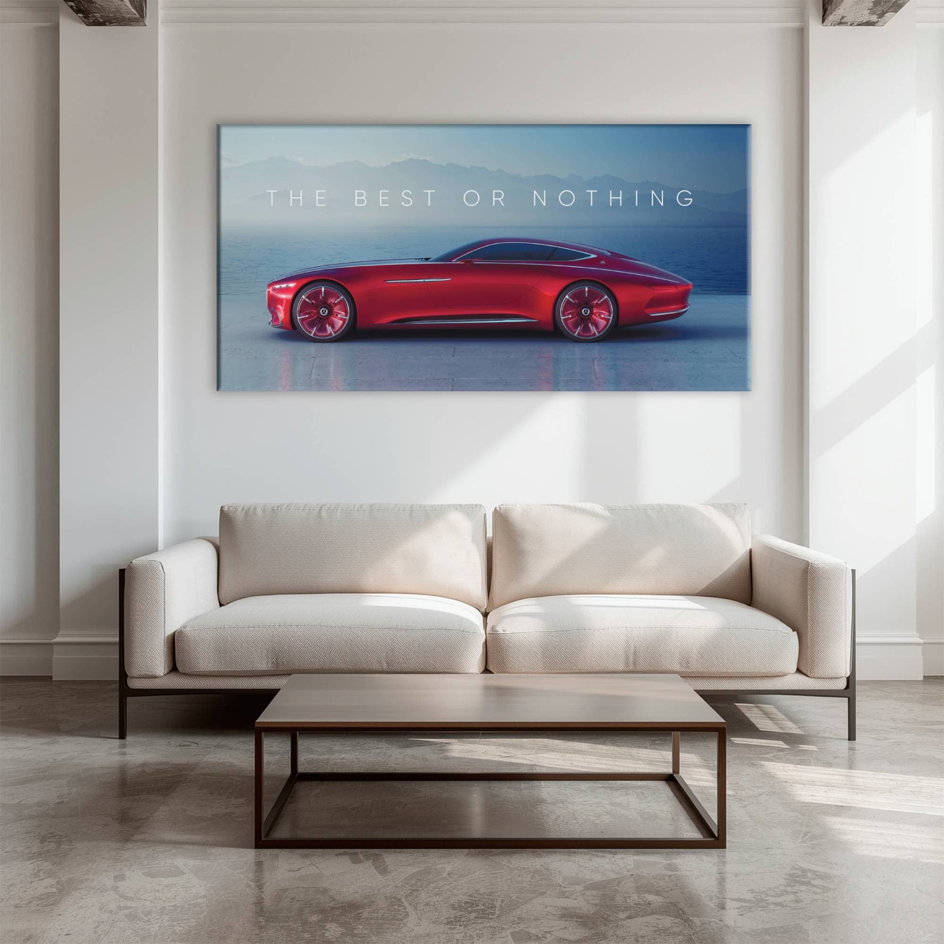 Red Mercedes-Maybach Vision 6 Concept Coupe Wall Art Canvas Print Cars