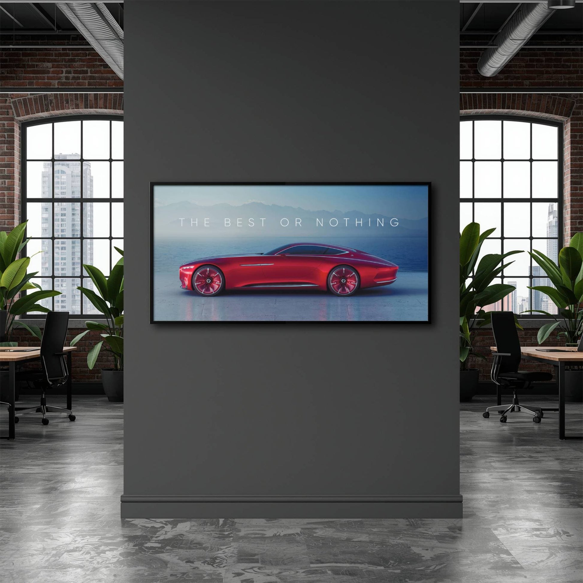 Red Mercedes-Maybach Vision 6 Concept Coupe Wall Art Canvas Print Cars