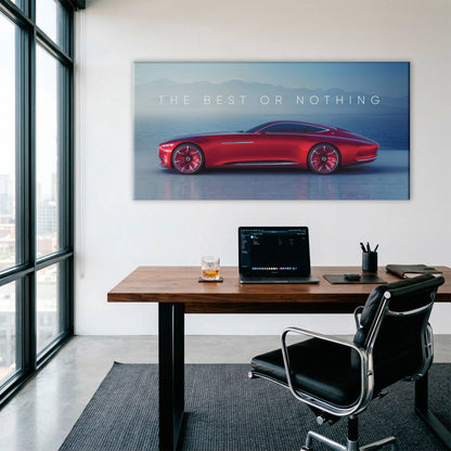 Red Mercedes-Maybach Vision 6 Concept Coupe Wall Art Canvas Print Cars