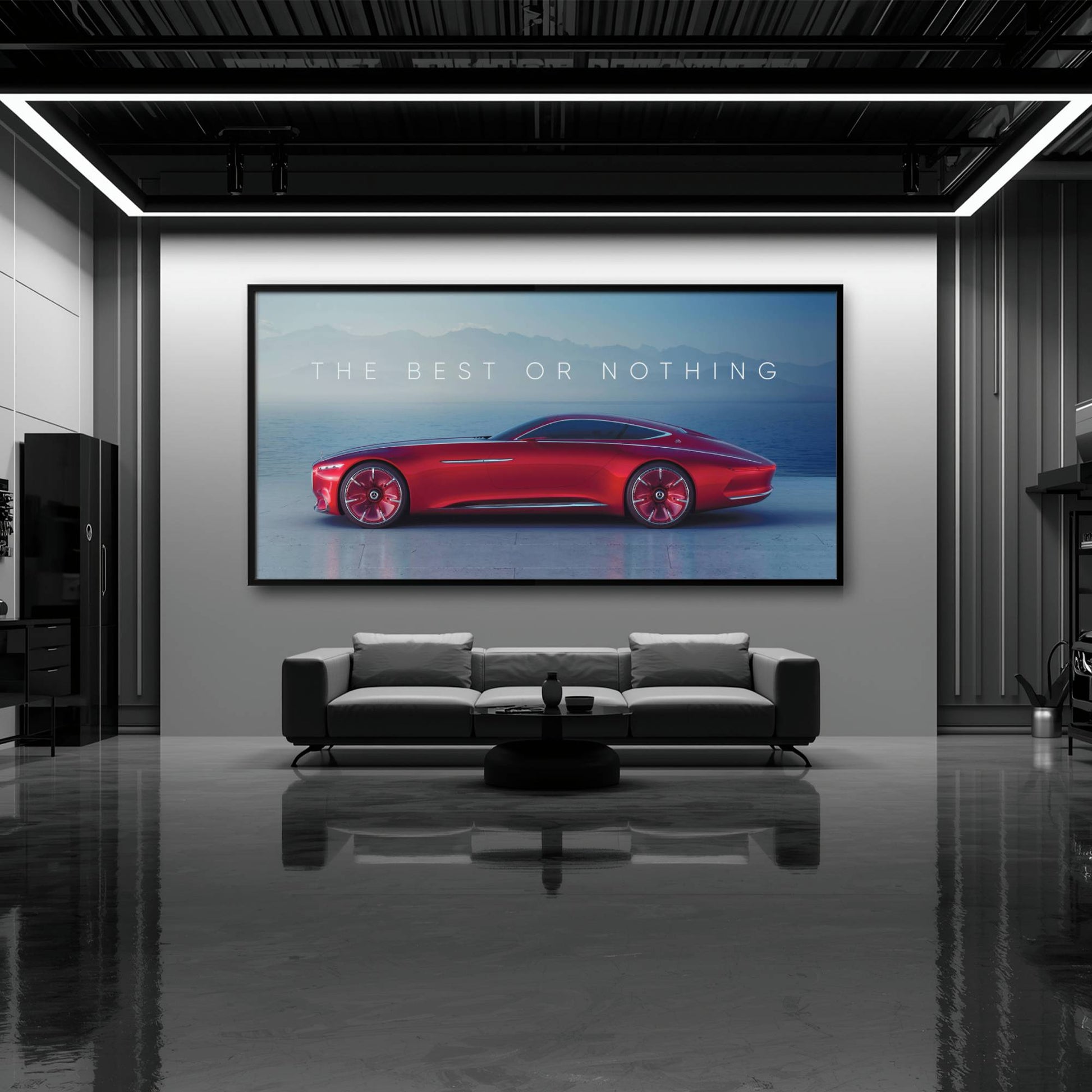 Red Mercedes-Maybach Vision 6 Concept Coupe Wall Art Canvas Print Cars