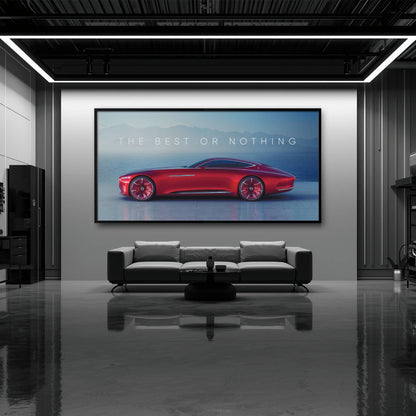 Red Mercedes-Maybach Vision 6 Concept Coupe Wall Art Canvas Print Cars