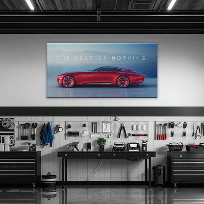 Red Mercedes-Maybach Vision 6 Concept Coupe Wall Art Canvas Print Cars