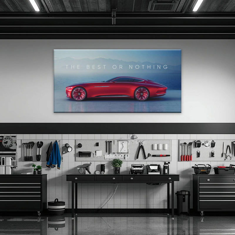 Red Mercedes-Maybach Vision 6 Concept Coupe Wall Art Canvas Print Cars