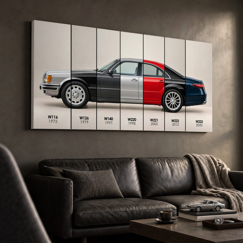 Mercedes-Benz S-Class Evolution Poster & Canvas Wall Art | Caveson Cars