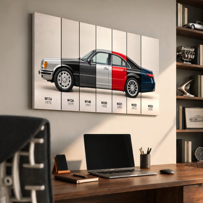 Mercedes-Benz S-Class Evolution Poster & Canvas Wall Art | Caveson Cars