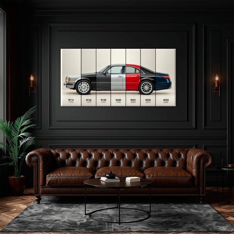 Mercedes-Benz S-Class Evolution Poster & Canvas Wall Art | Caveson Cars