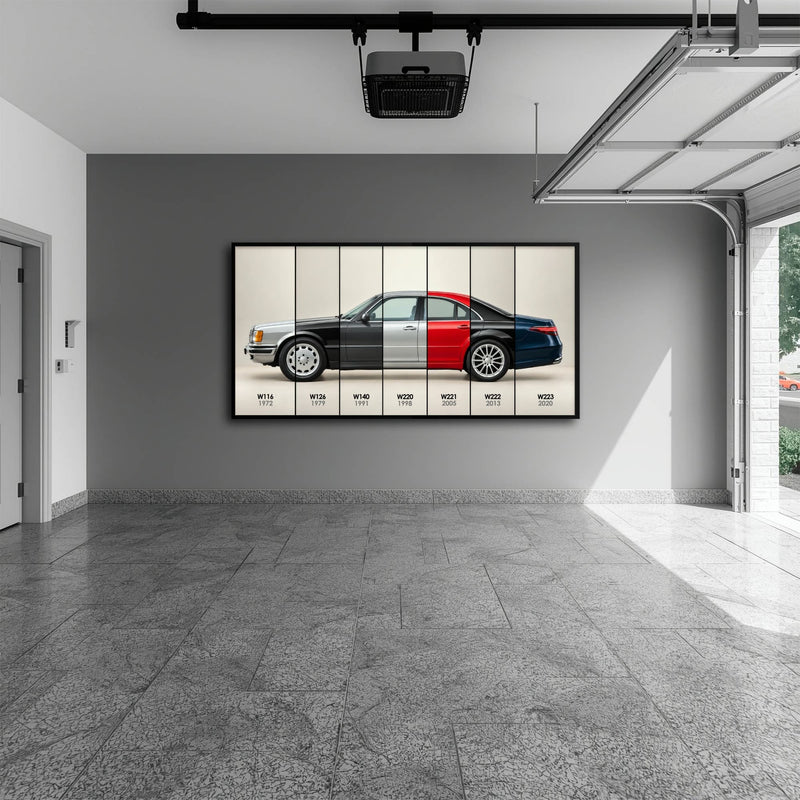 Mercedes-Benz S-Class Evolution Poster & Canvas Wall Art | Caveson Cars
