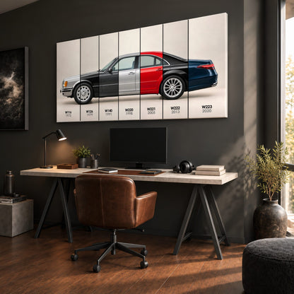Mercedes-Benz S-Class Evolution Poster & Canvas Wall Art | Caveson Cars