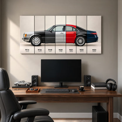 Mercedes-Benz S-Class Evolution Poster & Canvas Wall Art | Caveson Cars