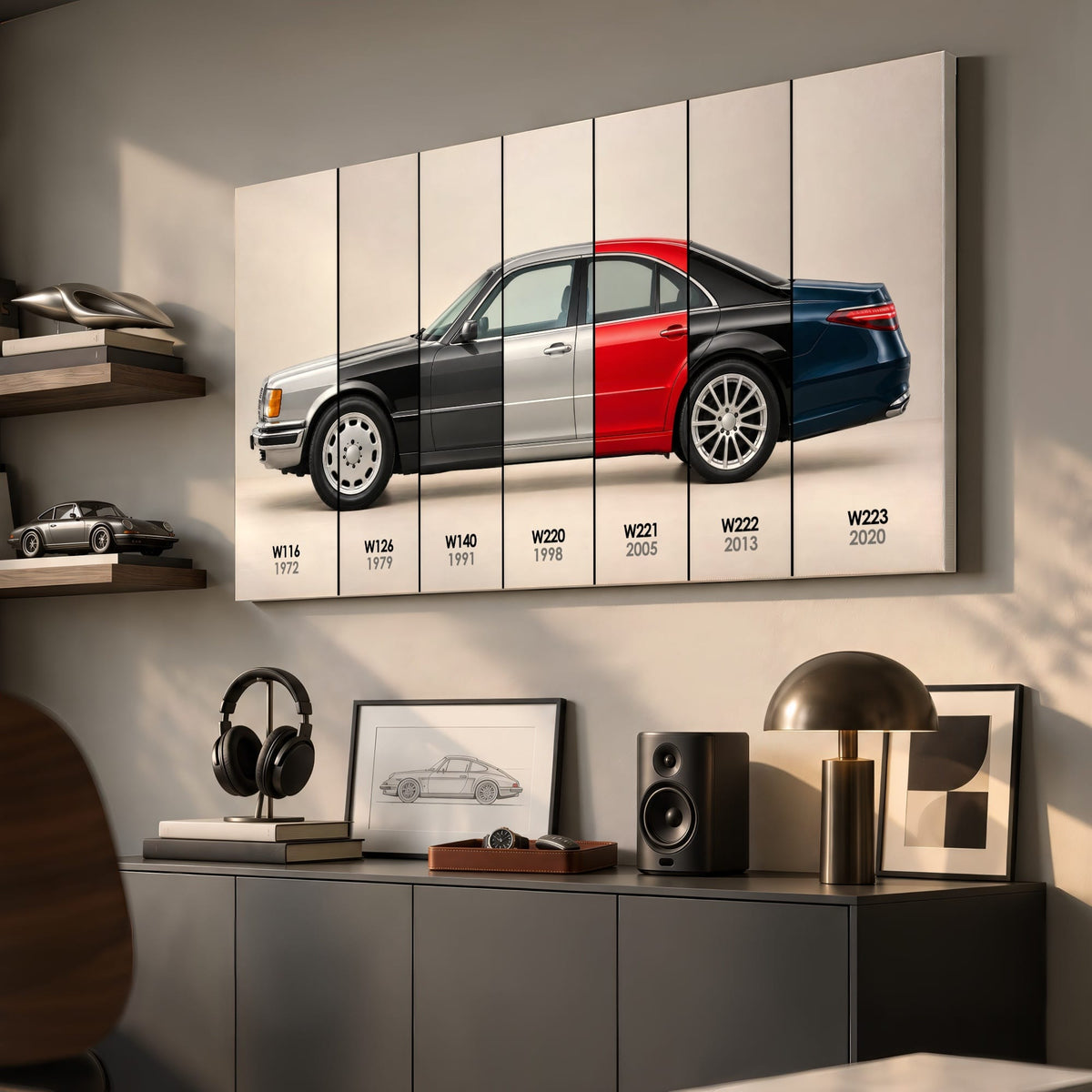 Mercedes-Benz S-Class Evolution Poster & Canvas Wall Art | Caveson Cars