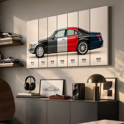 Mercedes-Benz S-Class Evolution Poster & Canvas Wall Art | Caveson Cars