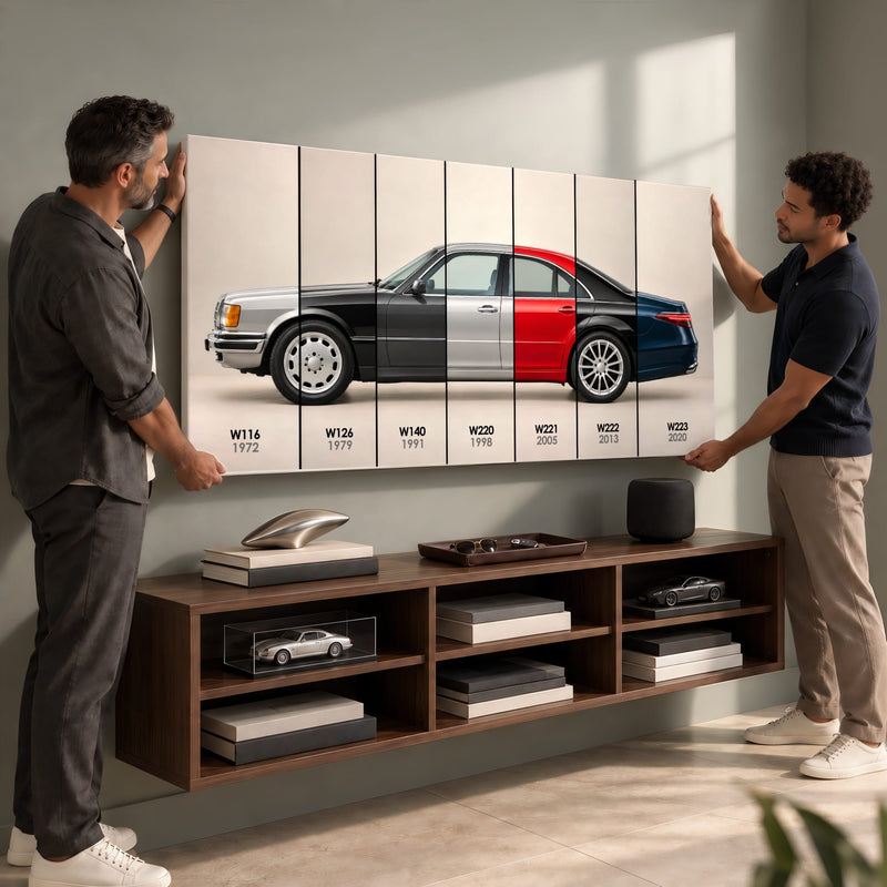 Mercedes-Benz S-Class Evolution Poster & Canvas Wall Art | Caveson Cars