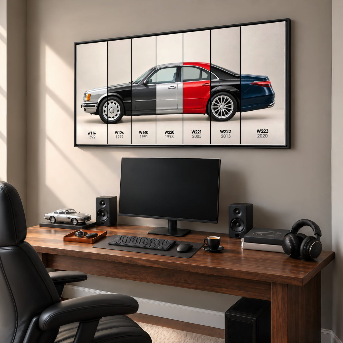 Mercedes-Benz S-Class Evolution Poster & Canvas Wall Art | Caveson Cars