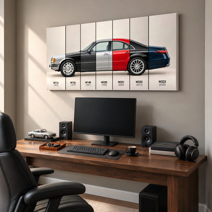 Mercedes-Benz S-Class Evolution Poster & Canvas Wall Art | Caveson Cars