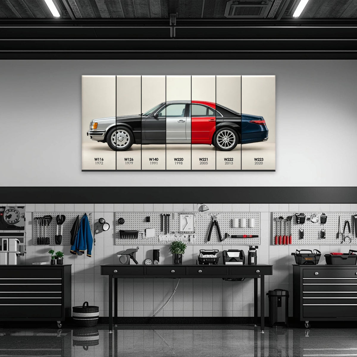 Mercedes-Benz S-Class Evolution Poster & Canvas Wall Art | Caveson Cars