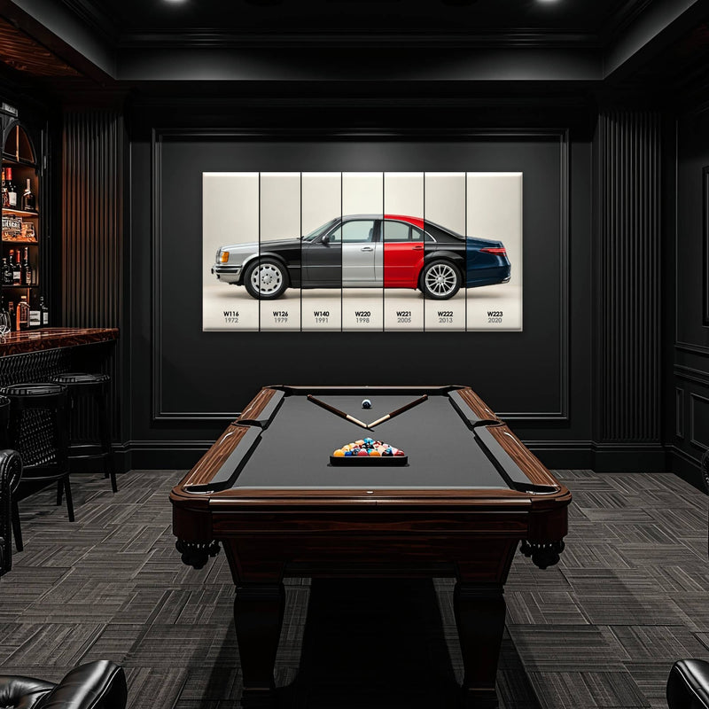Mercedes-Benz S-Class Evolution Poster & Canvas Wall Art | Caveson Cars