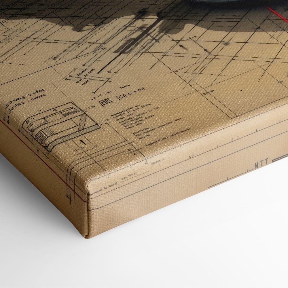 Blueprint Canvas Print – Cafe Racer Motorcycle Mechanical Soul Wall Art Motorcycle
