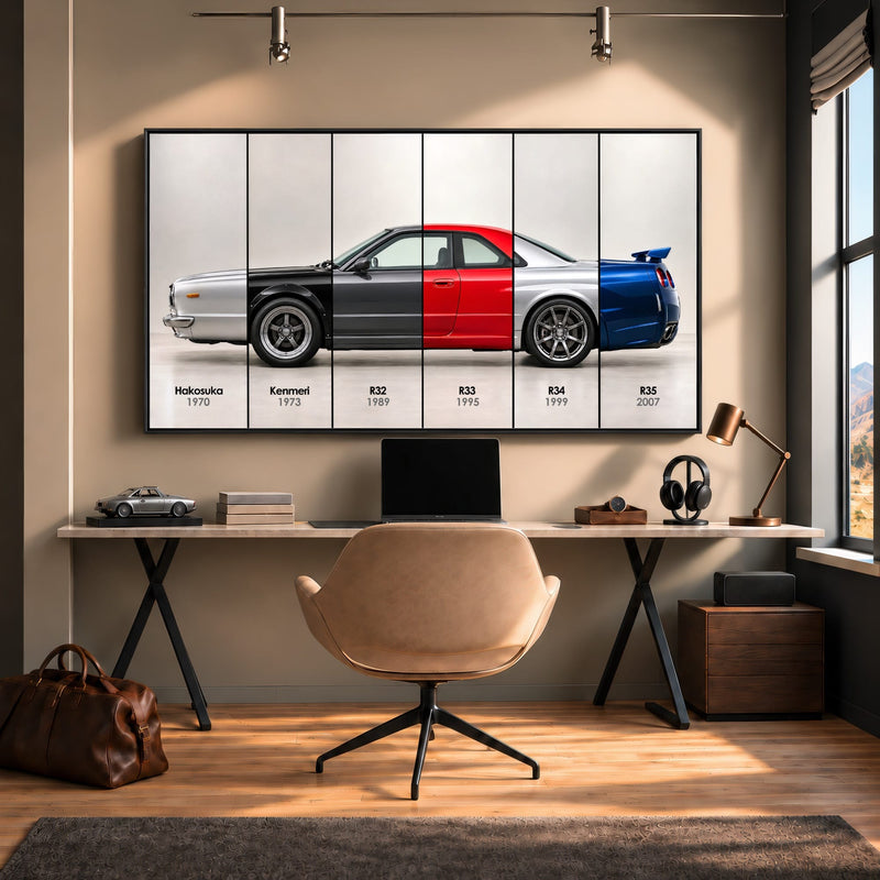 Nissan GT-R Evolution Poster & Canvas Wall Art | Caveson Cars