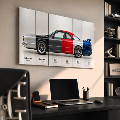 Nissan GT-R Evolution Poster & Canvas Wall Art | Caveson Cars
