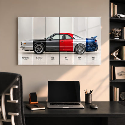 Nissan GT-R Evolution Poster & Canvas Wall Art | Caveson Acrylic Glass / 12х24 / Without Frame Cars
