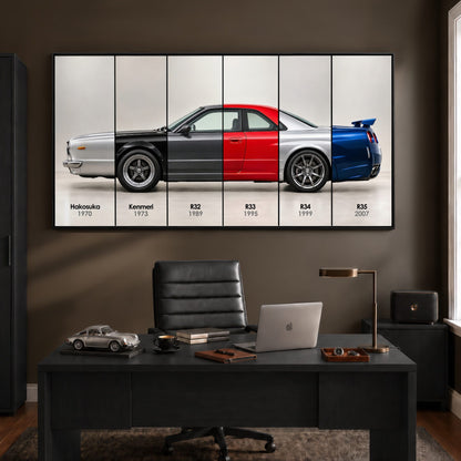 Nissan GT-R Evolution Poster & Canvas Wall Art | Caveson Cars