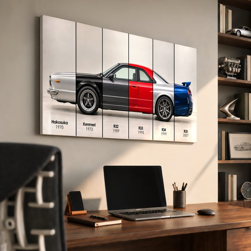 Nissan GT-R Evolution Poster & Canvas Wall Art | Caveson Cars