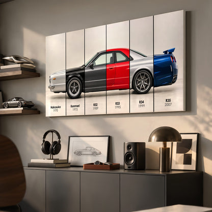 Nissan GT-R Evolution Poster & Canvas Wall Art | Caveson Cars