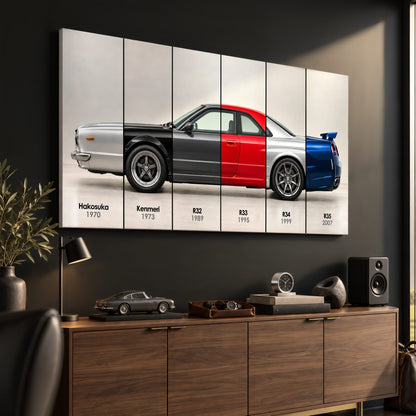 Nissan GT-R Evolution Poster & Canvas Wall Art | Caveson Cars