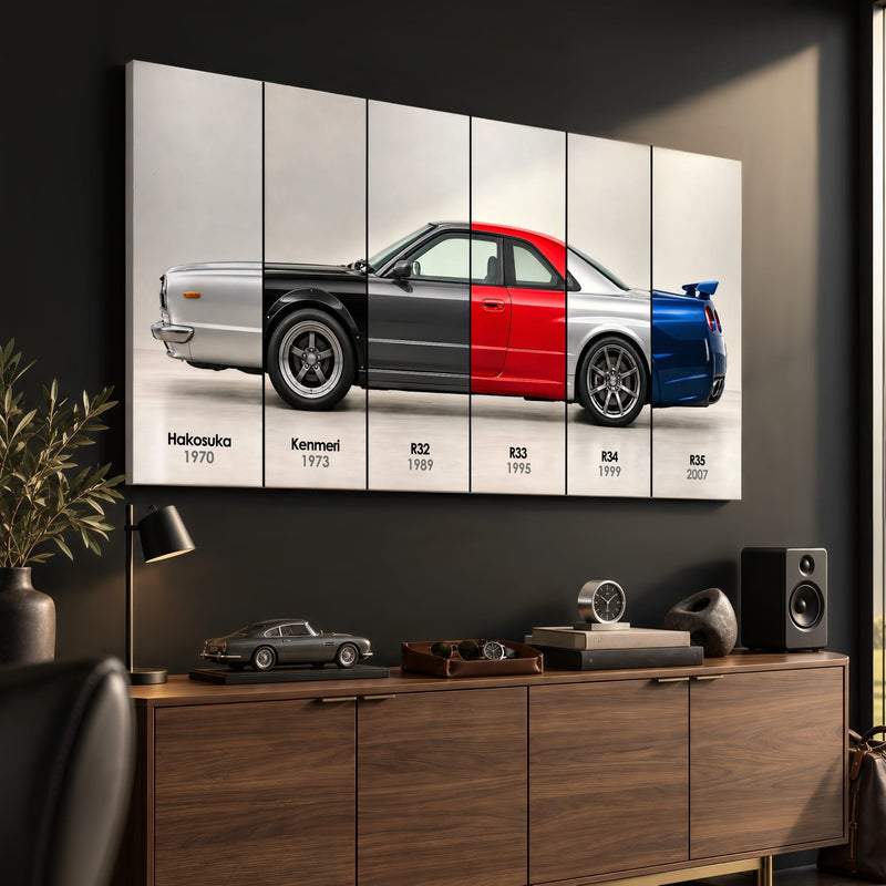 Nissan GT-R Evolution Poster & Canvas Wall Art | Caveson Cars