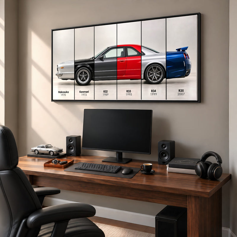 Nissan GT-R Evolution Poster & Canvas Wall Art | Caveson Cars