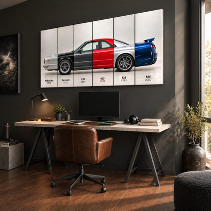 Nissan GT-R Evolution Poster & Canvas Wall Art | Caveson Cars