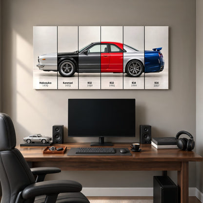 Nissan GT-R Evolution Poster & Canvas Wall Art | Caveson Cars