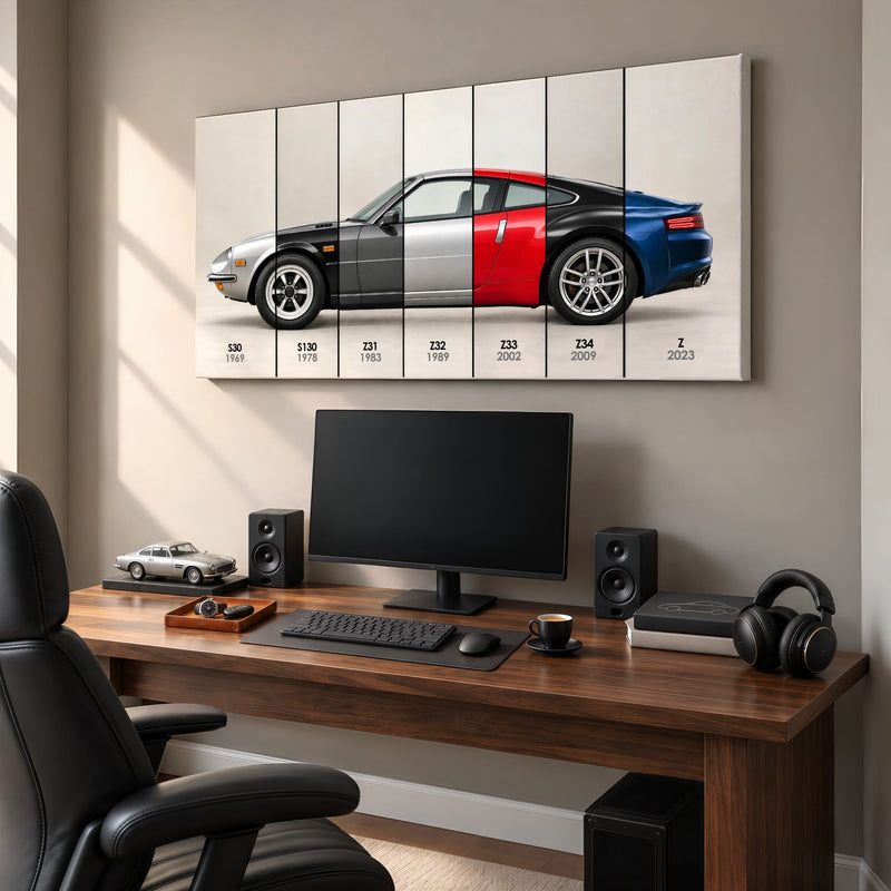 Nissan Z Evolution Poster 240Z to Z & Canvas Art | Caveson Cars