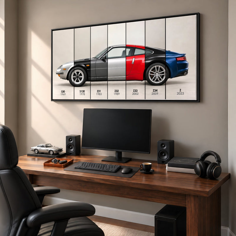 Nissan Z Evolution Poster 240Z to Z & Canvas Art | Caveson Cars