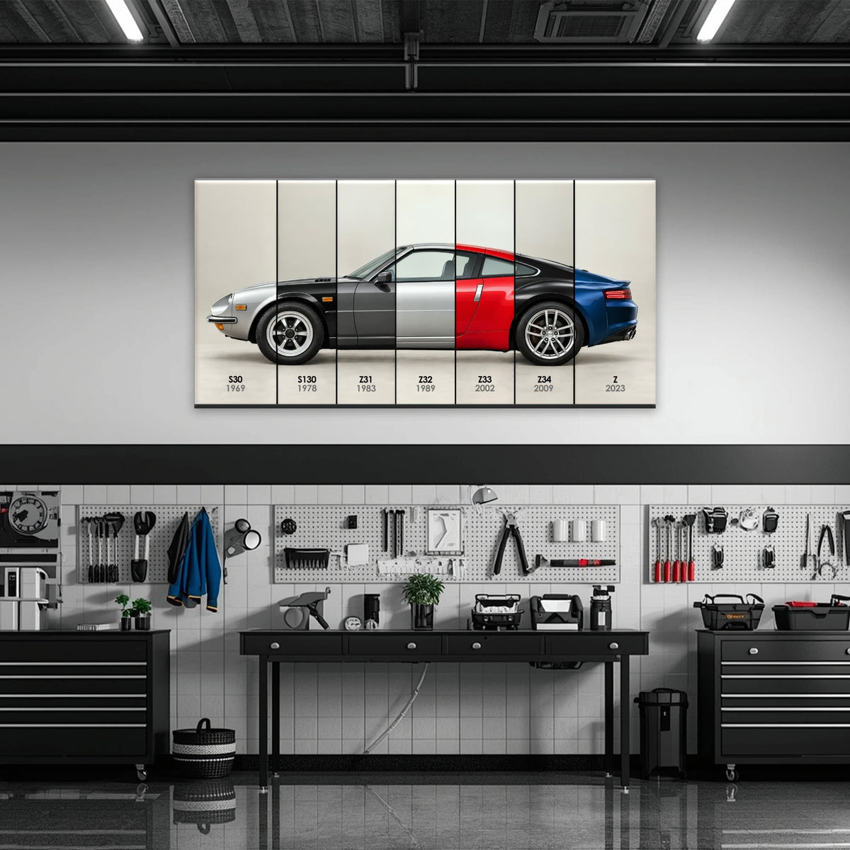 Nissan Z Evolution Poster 240Z to Z & Canvas Art | Caveson Cars