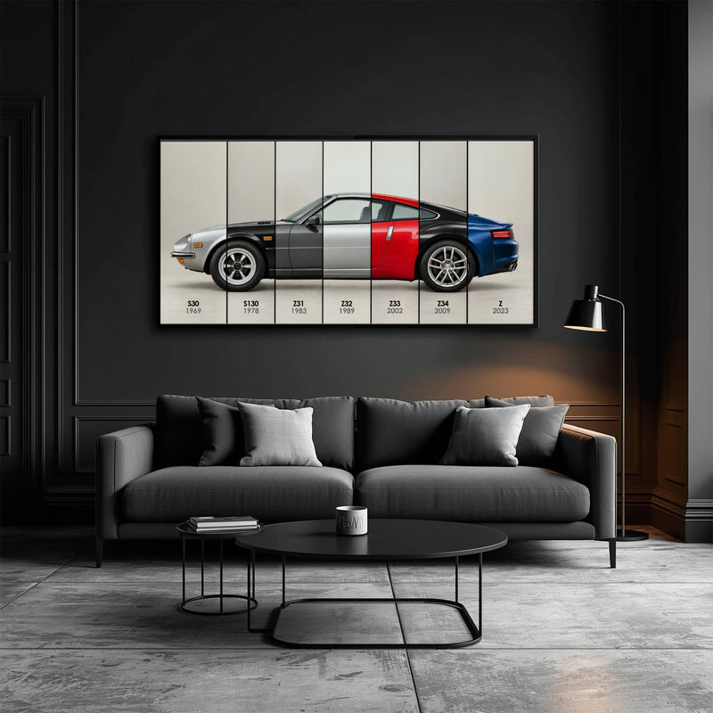 Nissan Z Evolution Poster 240Z to Z & Canvas Art | Caveson Cars