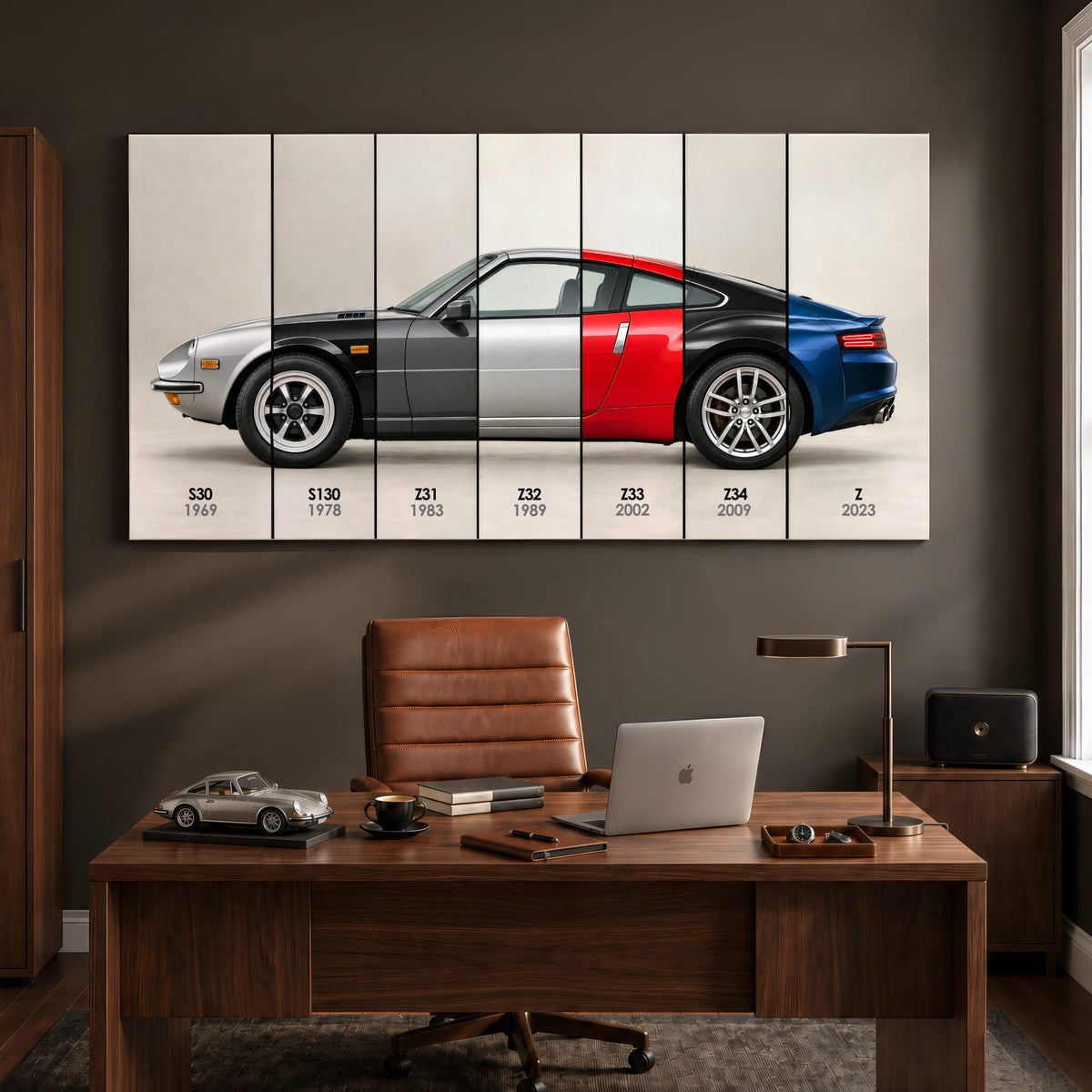 Nissan Z Evolution Poster 240Z to Z & Canvas Art | Caveson Canvas / 12х24 / Gallery Wrap Cars