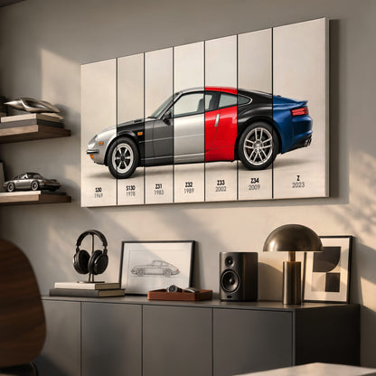 Nissan Z Evolution Poster 240Z to Z & Canvas Art | Caveson Cars