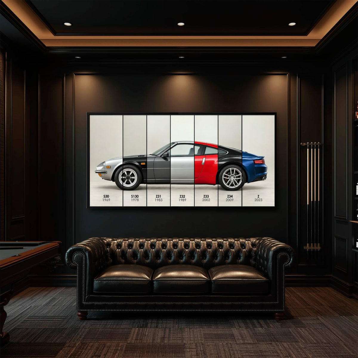 Nissan Z Evolution Poster 240Z to Z & Canvas Art | Caveson Cars