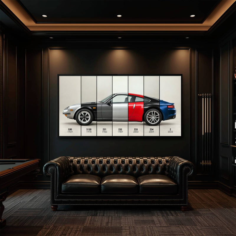 Nissan Z Evolution Poster 240Z to Z & Canvas Art | Caveson Cars