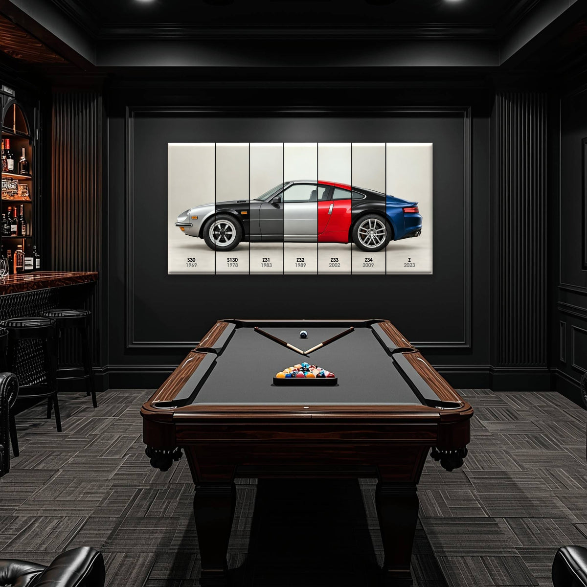 Nissan Z Evolution Poster 240Z to Z & Canvas Art | Caveson Cars