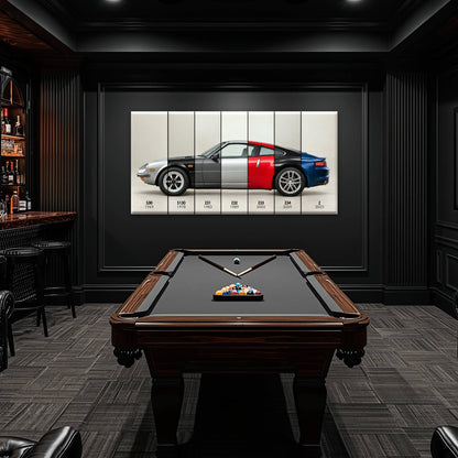 Nissan Z Evolution Poster 240Z to Z & Canvas Art | Caveson Cars