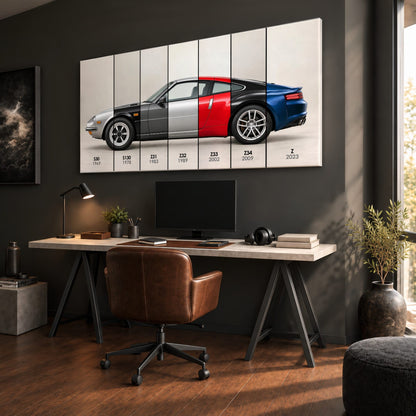 Nissan Z Evolution Poster 240Z to Z & Canvas Art | Caveson Cars