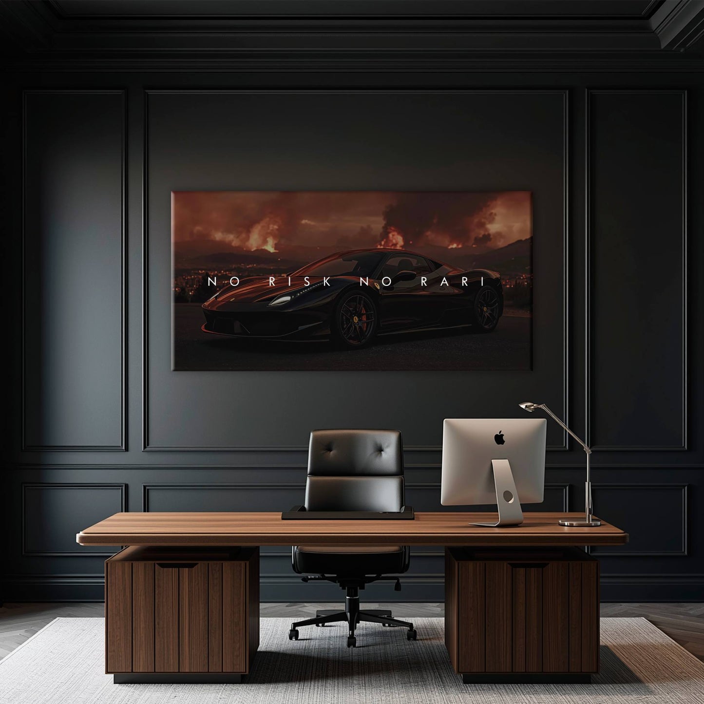 NO RISK NO RARI - Ferrari 296 GTB Inspirational Canvas Wall Art Print Cars