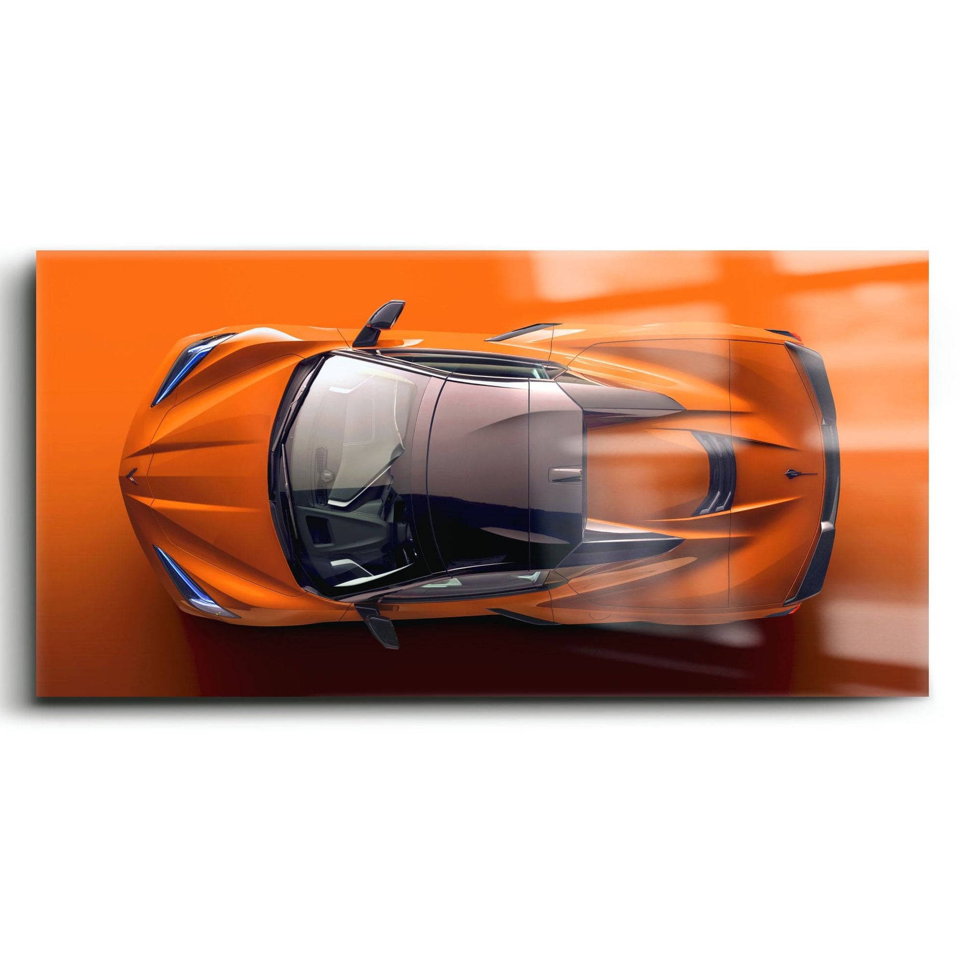 Chevrolet Corvette C8 Stingray Wall Art – Orange Supercar Canvas Print Cars