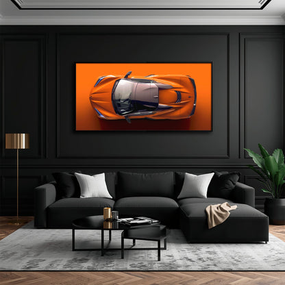 Chevrolet Corvette C8 Stingray Wall Art – Orange Supercar Canvas Print Cars
